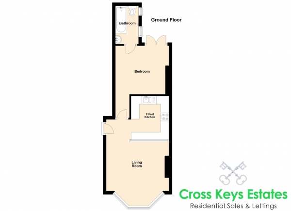 Floor Plan Image for 1 Bedroom Apartment for Sale in Diamond Avenue, St Judes