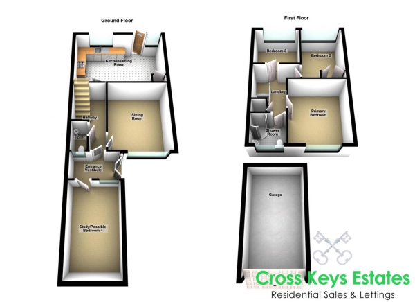 Floor Plan Image for 3 Bedroom Semi-Detached House for Sale in Holmwood Avenue, Goosewell, Plymstock