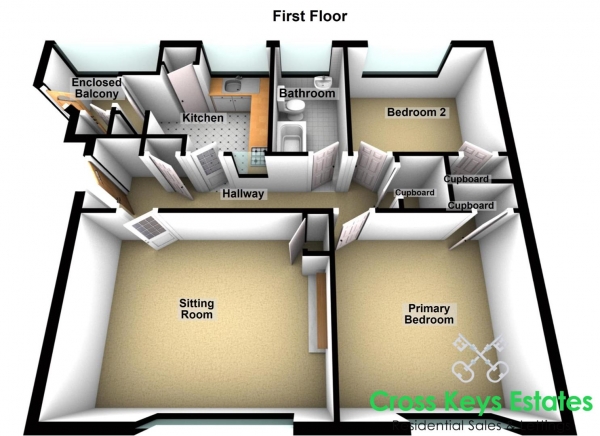 Floor Plan Image for 2 Bedroom Apartment for Sale in Warburton Gardens, St. Budeaux