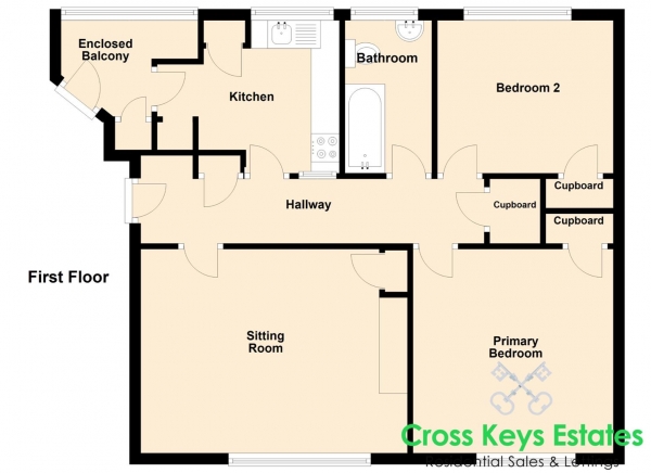 Floor Plan Image for 2 Bedroom Apartment for Sale in Warburton Gardens, St. Budeaux