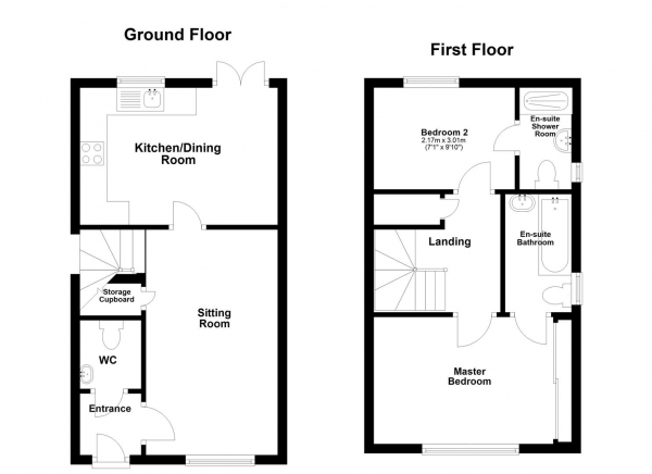 Floor Plan for 2 Bedroom Property for Sale in Cobham Close, Plymouth, PL6, 7FE - Guide Price &pound240,000