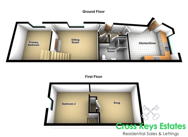 Floor Plan Image for 2 Bedroom Semi-Detached House for Sale in Edgcumbe Court Molesworth Road, Stoke