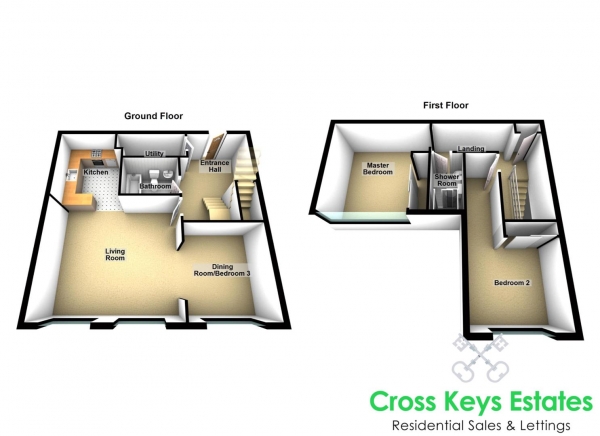 Floor Plan Image for 3 Bedroom Apartment for Sale in Paradise Road, Stoke