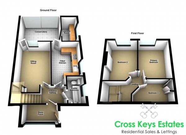 Floor Plan Image for 3 Bedroom Semi-Detached House for Sale in Blandford Road, Lower Compton