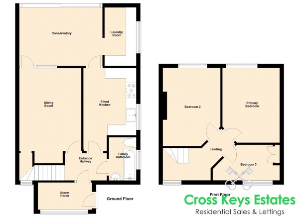 Floor Plan Image for 3 Bedroom Semi-Detached House for Sale in Blandford Road, Lower Compton