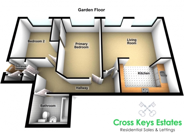 Floor Plan Image for 2 Bedroom Apartment for Sale in Albert Road, Stoke