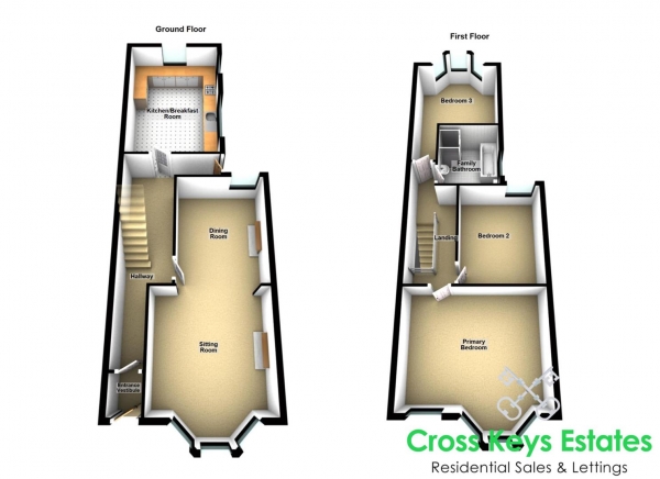 Floor Plan Image for 3 Bedroom Property for Sale in Moor View, Keyham