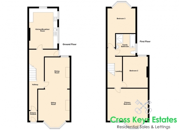 Floor Plan Image for 3 Bedroom Property for Sale in Moor View, Keyham