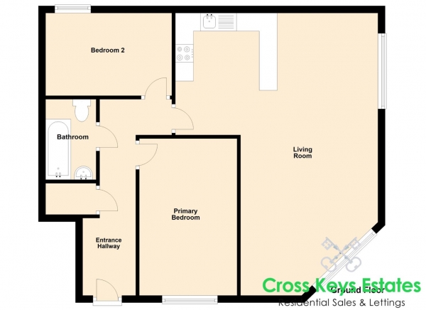 Floor Plan Image for 2 Bedroom Apartment for Sale in Valletort Road, Stoke