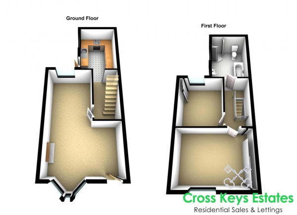 Floor Plan for 2 Bedroom Property for Sale in Stenlake Terrace, Prince Rock, PL4, 9JZ - Offers Over &pound175,000