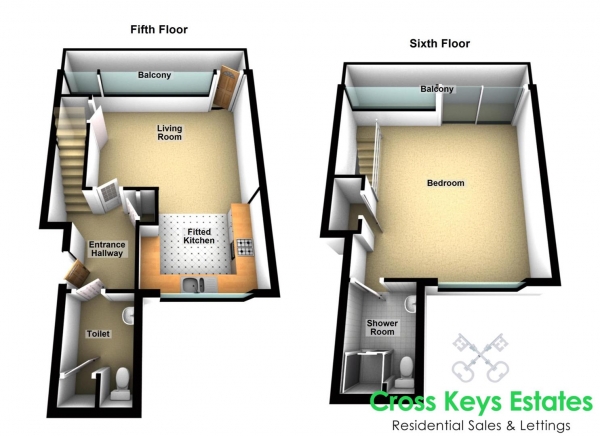 Floor Plan Image for 1 Bedroom Apartment for Sale in Latitude 52, Albert Road, Stoke