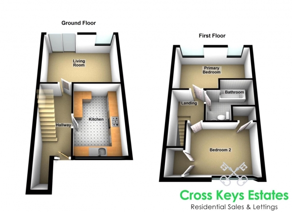 Floor Plan Image for 2 Bedroom Terraced House for Sale in Dartmouth Walk, Leigham