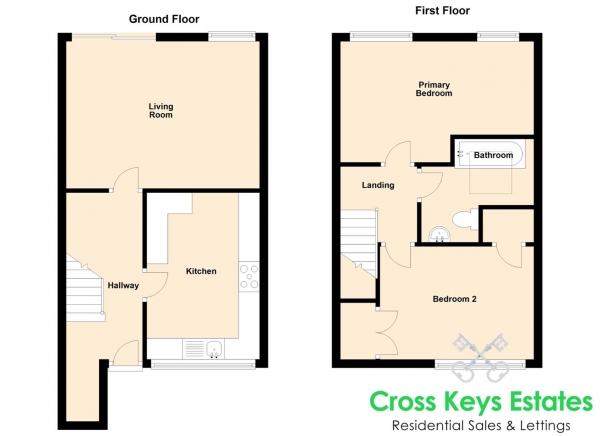 Floor Plan Image for 2 Bedroom Terraced House for Sale in Dartmouth Walk, Leigham