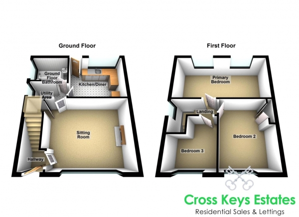 Floor Plan Image for 3 Bedroom Semi-Detached House for Sale in Beacon Park Road, Beacon Park