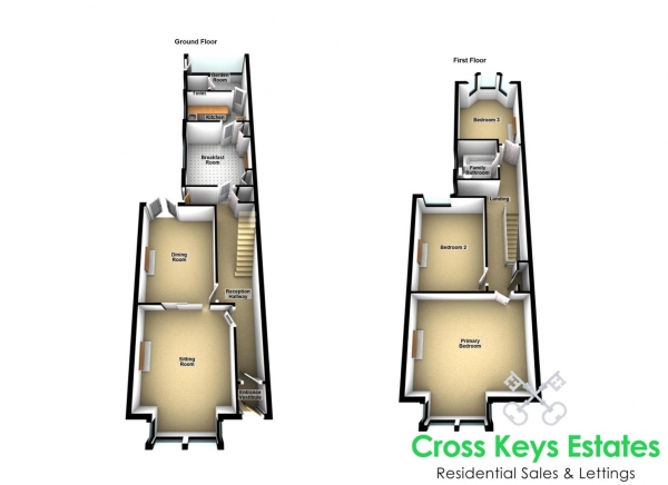 Floor Plan Image for 3 Bedroom Terraced House for Sale in Beresford Street, Stoke