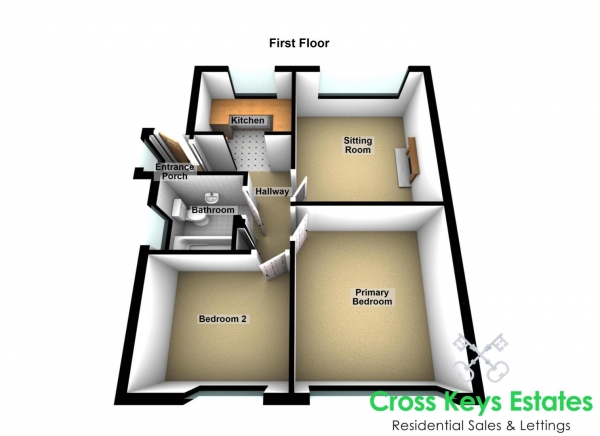 Floor Plan Image for 2 Bedroom Apartment for Sale in Vicarage Gardens, Saltash Passage