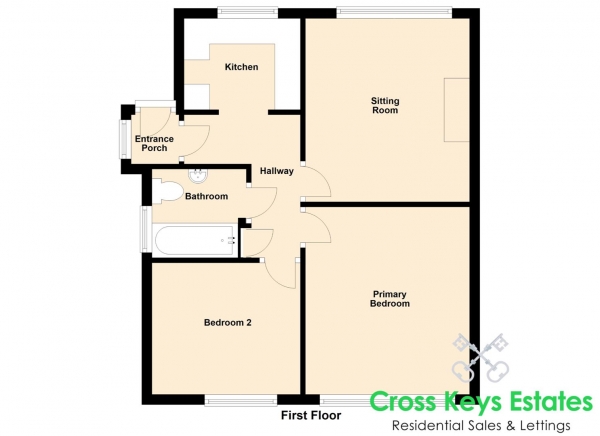 Floor Plan Image for 2 Bedroom Apartment for Sale in Vicarage Gardens, Saltash Passage