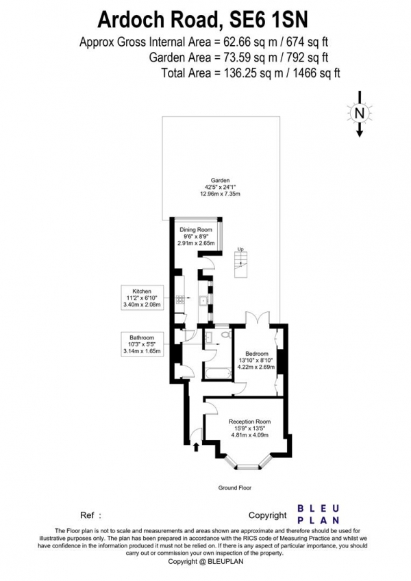 Floor Plan Image for 1 Bedroom Flat for Sale in Ardoch Road, London