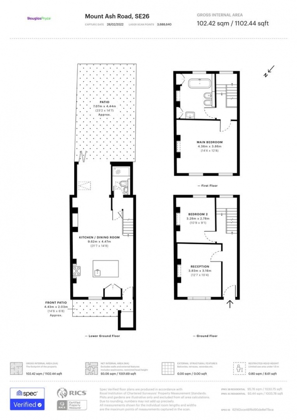 Floor Plan Image for 3 Bedroom Town House for Sale in Mount Ash Road, London