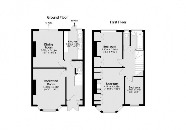 Floor Plan for 3 Bedroom Terraced House to Rent in Barriedale, London, SE14, 6RW - £554 pw | £2400 pcm