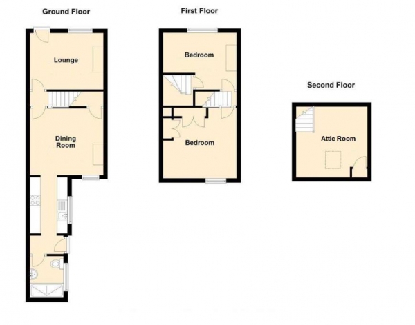 Floor Plan Image for 2 Bedroom Terraced House to Rent in Victoria Street, Aylesford