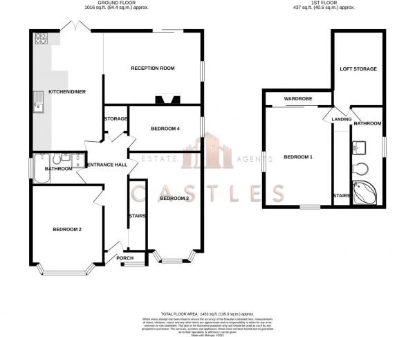 Floor Plan Image for 4 Bedroom Detached Bungalow for Sale in Pentland Rise, Portchester