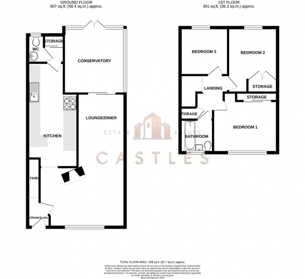 Floor Plan Image for 3 Bedroom Terraced House for Sale in Carlton Road, Fareham