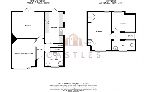 Floor Plan Image for 3 Bedroom Semi-Detached Bungalow for Sale in Carlton Road, Portchester