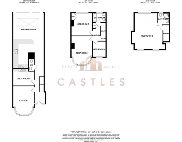 Floor Plan for 4 Bedroom Property for Sale in Chilgrove Road, Portsmouth, PO6, 2ER - Offers in Excess of &pound450,000