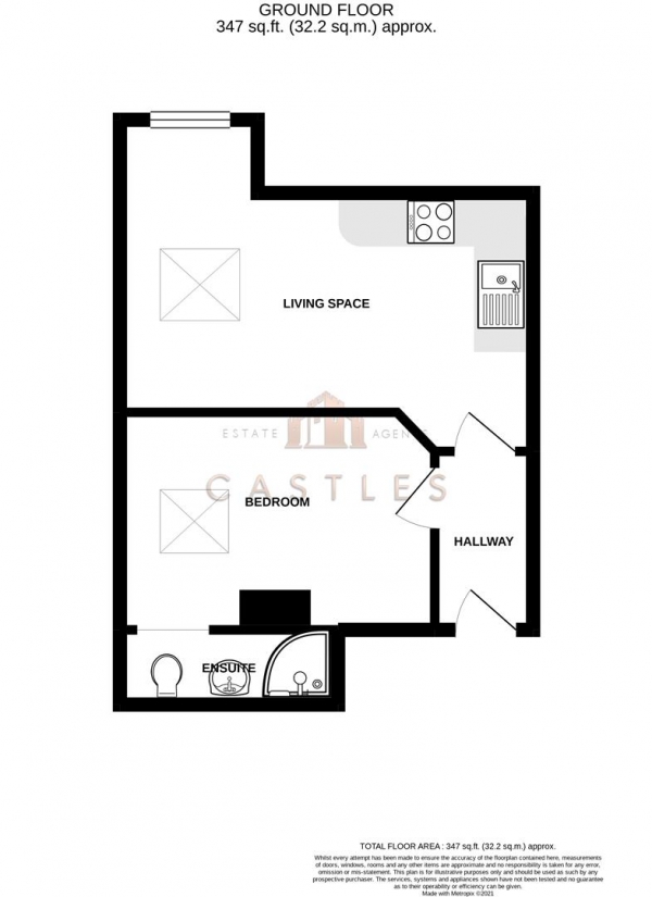 Floor Plan Image for 1 Bedroom Flat for Sale in London Road, Portsmouth