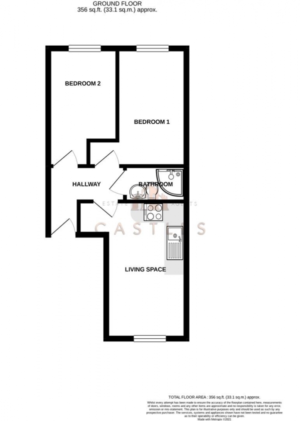 Floor Plan Image for 2 Bedroom Flat for Sale in London Road, Portsmouth