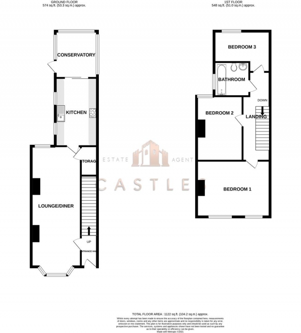 Floor Plan Image for 3 Bedroom Semi-Detached House for Sale in Gosport Road, Fareham