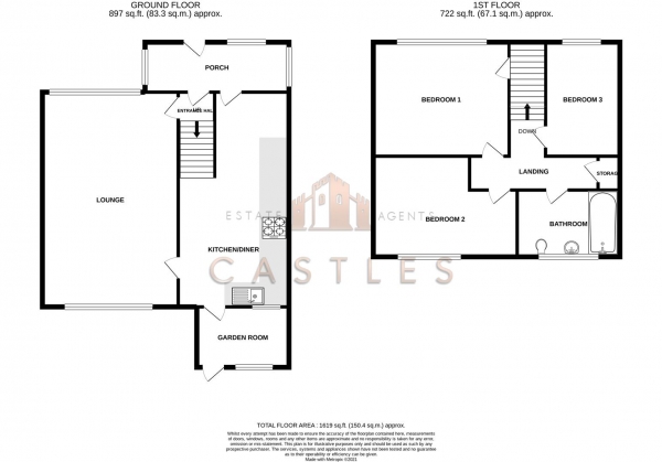 Floor Plan Image for 3 Bedroom Property for Sale in Barncroft Way, Havant