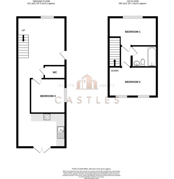 Floor Plan Image for 3 Bedroom Semi-Detached Bungalow for Sale in Seaview Avenue, Portchester, Fareham