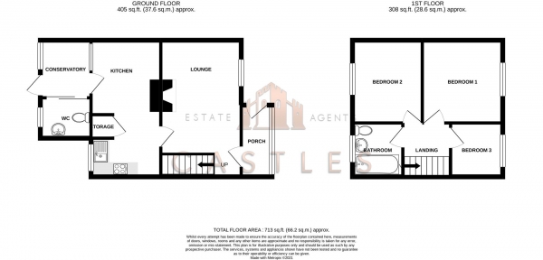 Floor Plan Image for 3 Bedroom Property for Sale in St. Helena Way, Fareham