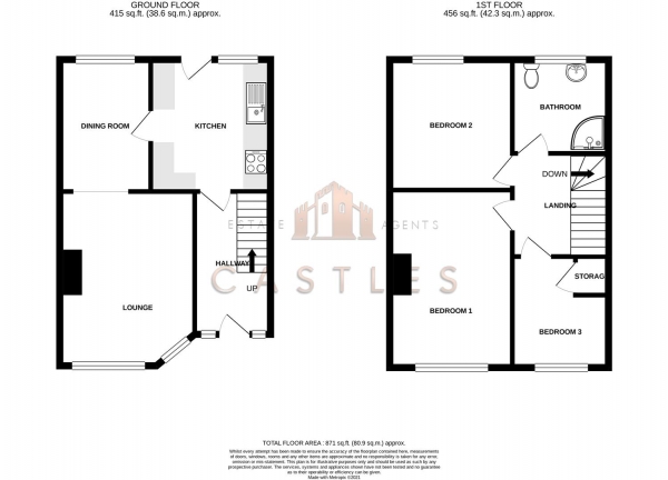 Floor Plan Image for 3 Bedroom Property for Sale in Neelands Grove, Portsmouth