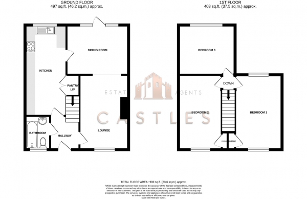 Floor Plan Image for 3 Bedroom Property for Sale in Norwich Road, Portsmouth