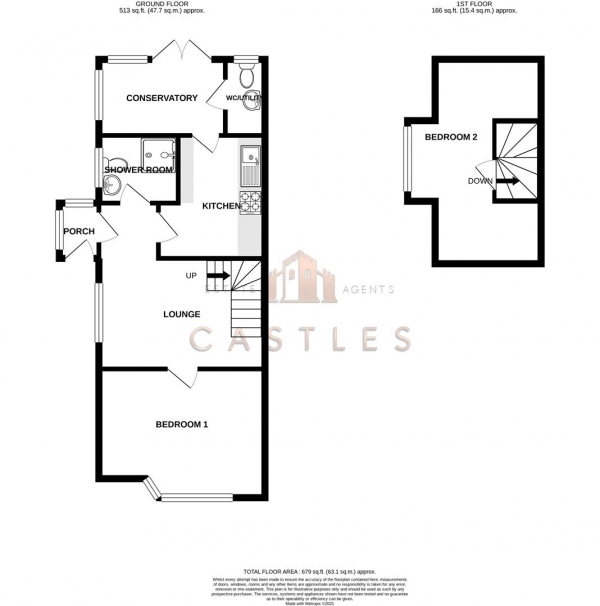 Floor Plan Image for 2 Bedroom Semi-Detached Bungalow for Sale in Merton Crescent, Portchester, Fareham