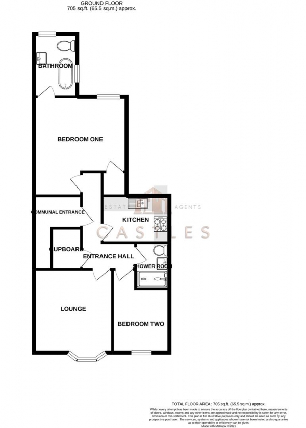 Floor Plan Image for 2 Bedroom Flat for Sale in Castle Road, Southsea