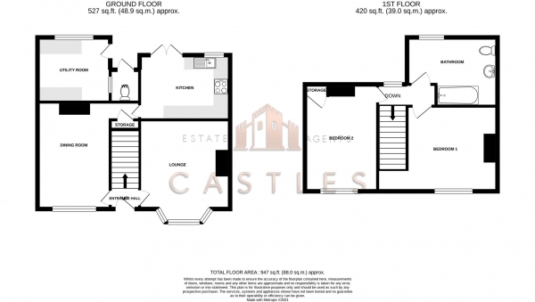 Floor Plan Image for 2 Bedroom Property for Sale in Folkestone Road, Portsmouth