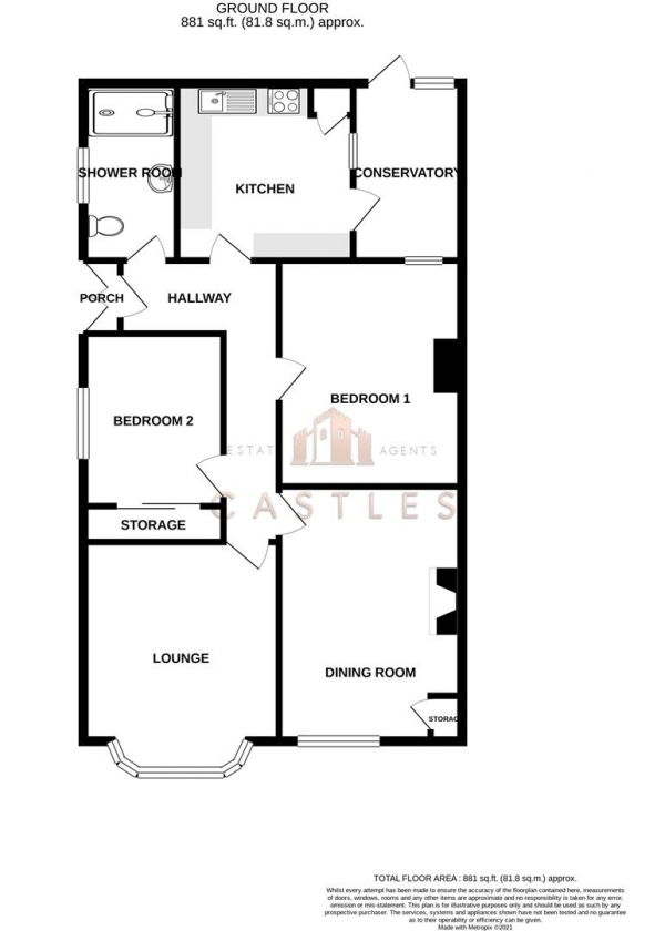 Floor Plan Image for 2 Bedroom Property for Sale in Masefield Avenue, Paulsgrove