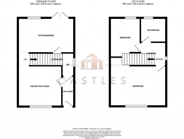 Floor Plan Image for 2 Bedroom Property for Sale in Pendennis Road, Paulsgrove