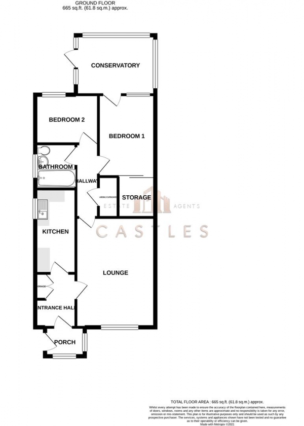 Floor Plan Image for 2 Bedroom Semi-Detached Bungalow for Sale in Moraunt Drive, Fareham