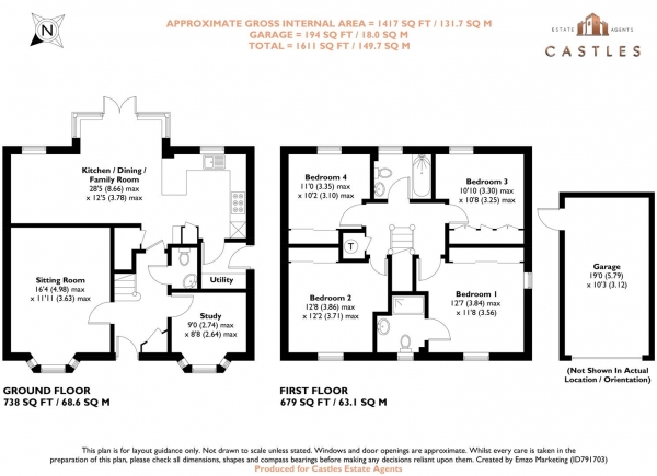 Floor Plan Image for 4 Bedroom Detached House for Sale in Pakenham Road, Berewood, Waterlooville