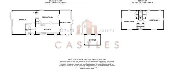 Floor Plan Image for 3 Bedroom Detached House for Sale in West Lane, Hayling Island