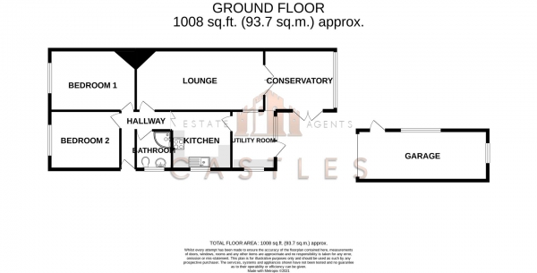 Floor Plan Image for 2 Bedroom Bungalow for Sale in Marlborough Grove, Portchester