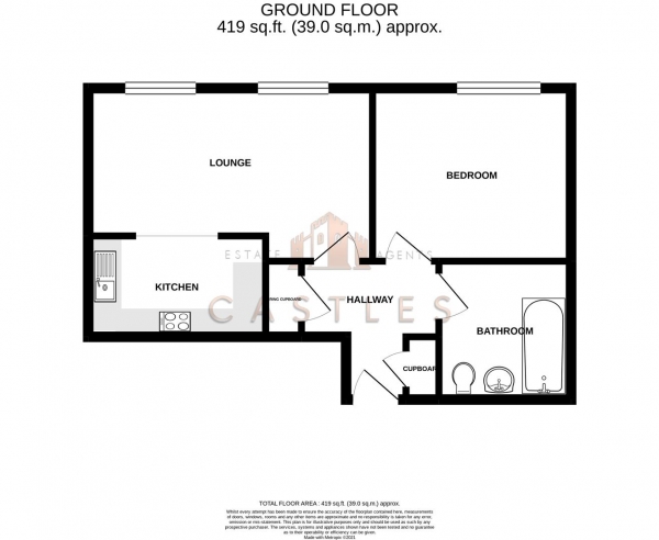 Floor Plan Image for 1 Bedroom Apartment for Sale in Alexander Square, Eastleigh