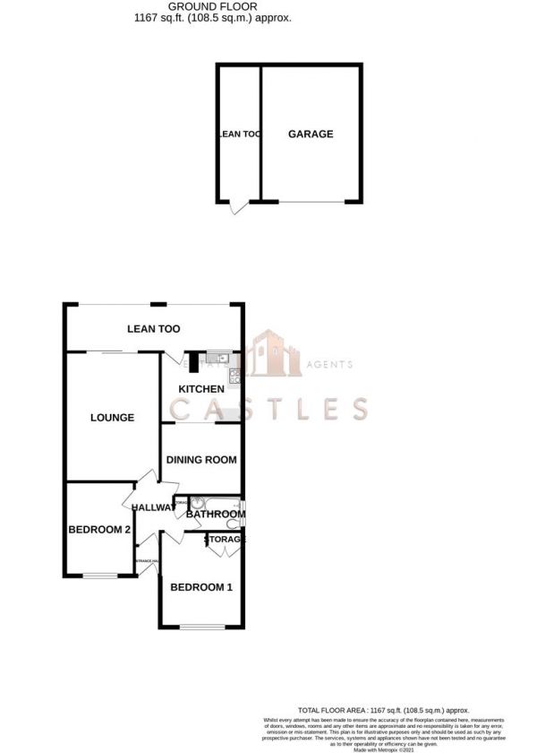 Floor Plan Image for 2 Bedroom Property for Sale in Cornaway Lane, Portchester