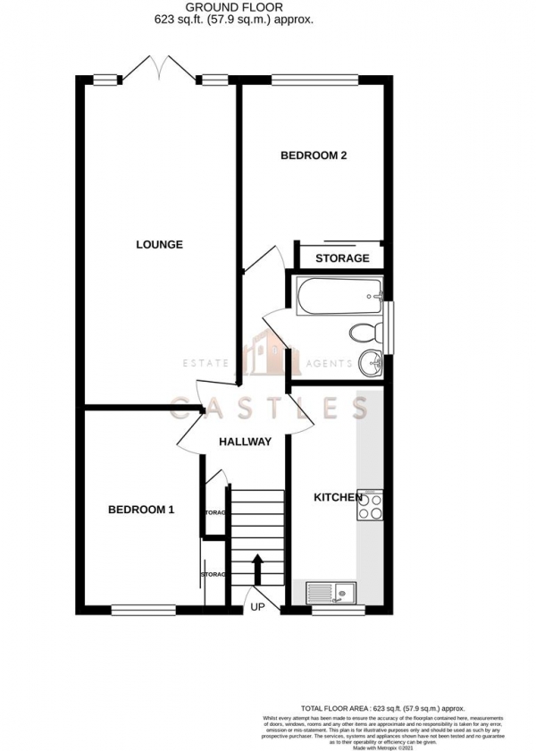 Floor Plan Image for 2 Bedroom Apartment for Sale in Postern Close, Portchester,