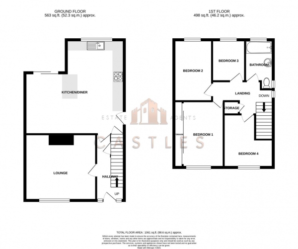 Floor Plan Image for 4 Bedroom Semi-Detached House for Sale in Oxford Close, Fareham